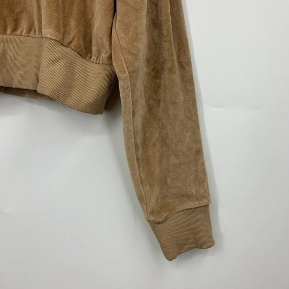 Abound‎ Women's Cropped Crushed Velour 1/4 Zip Long Sleeve Pullover Size L NWT - Picture 4 of 9